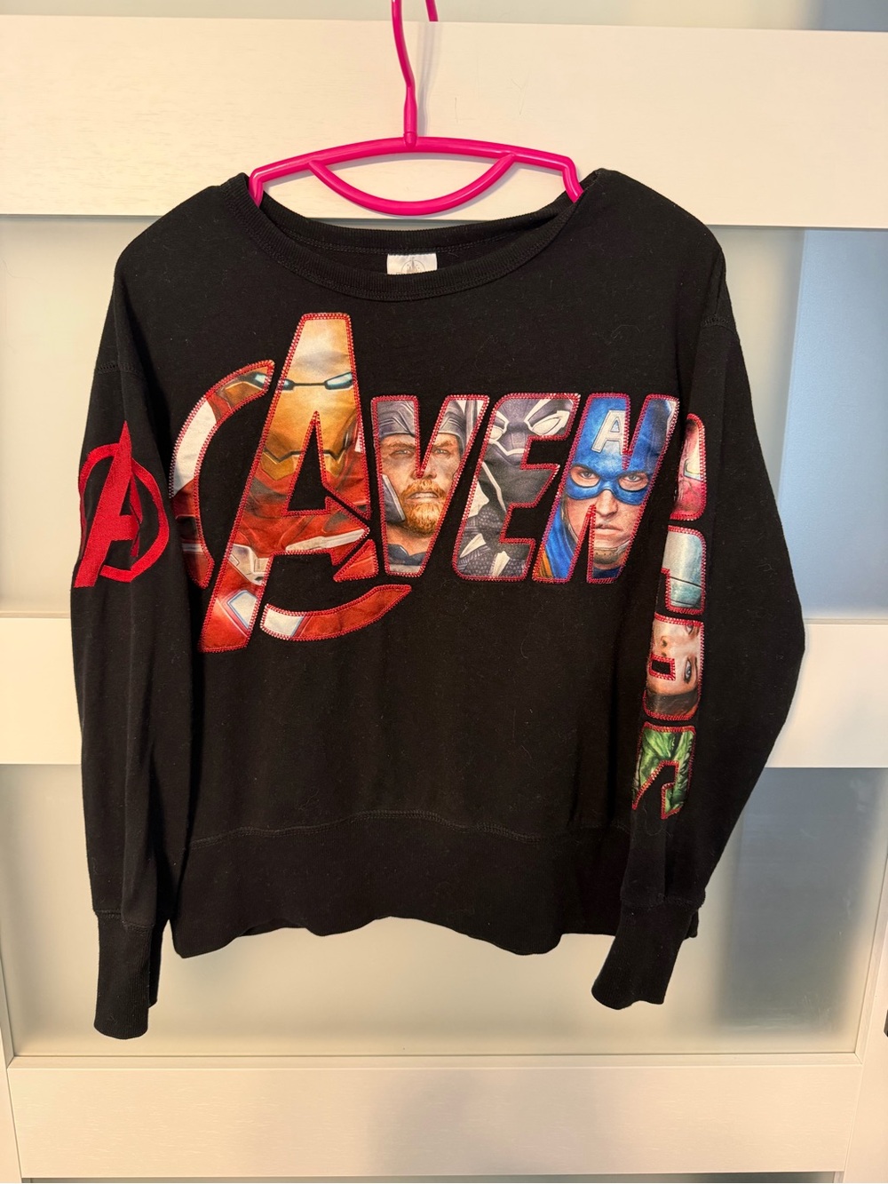 Disney Black Avengers Crewneck Pullover with Multicolor Character Graphic